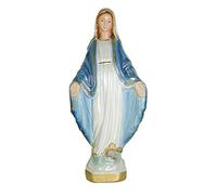 Ferrari & Arrighetti Imagen de la Virgen Milagrosa en Yeso Perlado Pintada a Mano - 20 cm
