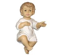 Ferrari & Arrighetti | Niño Jesús para Belén Recostado con Ojos Abiertos en Cerámica Brillante | 17 cm