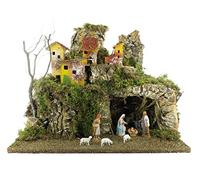 Ferrari & Arrighetti Portal de Belén con Figuras del Nacimiento Incluidas y Luces LED en Las Casas - Pesebres Bertoni