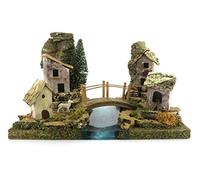 Ferrari & Arrighetti Tramo de río con Casas y Puente para el Belén - Colección Bertoni