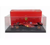 Bburago - Modelo a escala 1/18 compatible con Ferrari SF24# 16 compatible con el modelo de coche de carreras Charles Leclerc Deluxe Version