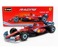 Modelo De Coche Estático Burago Ferrari F1 SF-24 Sainz Miami GP 2024 Escala 1:18