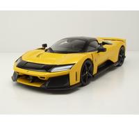 2024 Ferrari F80 Amarillo Tristato Metalizado con Llantas Negras 1:18 Bburago Si