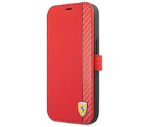 Ferrari FESAXFLBKP13SRE - Funda para iPhone 13 Mini de 5,4", diseño de Rayas, Color Rojo