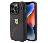 Ferrari, Funda de cuero para iPhone 15 Pro con logotipo Twist de metal