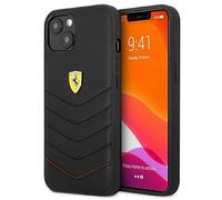 Ferrari Funda para iPhone 13 Mini, piel auténtica, color negro