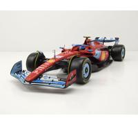 Modelo De Coche Estático Burago Ferrari F1 SF-24 Sainz Miami GP 2024 Escala 1:18