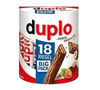 Ferrero Duplo - Barra de chocolate con relleno de cacao cremoso y avellanas (18 x 18,2 g), 1 paquete de 18 barras individuales