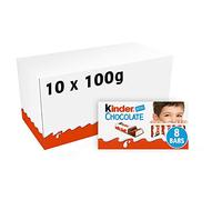 Ferrero kinder barrette di cioccolato al latte 10 confezioni 1kg da 8 barrette ciascuna 100 grammi (1000042179)