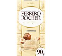 Ferrero Rocher - 3 barras de chocolate blanco con avellanas (90 g, chocolate blanco relleno con crema de avellana y trozos de avellana)