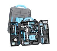 Ferrestock Bricoset FSKTAB101PLUS Taladro percutor 21V a batería con herramientas y accesorios para la mayoria de trabajos del hogar inclye caja de almacenaje