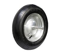 Ferrestock FSKRON001 Rueda neumática con núcleo metálico de una sola pieza para carretilla de obra profesional o doméstico con llanta de metal endurecido y resistente.