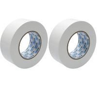 Ferrestock FSKTCT007 Rollo de Cinta Americana fácil de Cortar, 3 Capas para una Mayor Resistencia, no Deja residuos, 50mm x 50m en Color Blanco (Paquete de 2)