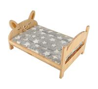 Ferret Bed, Cartoon Tiny Pet Habitat with Soft Mat, Wooden Detachable Bunny and Hedgehog Sleeping Bed, Indoor Habitat for Ferrets, Kittens, Hamsters, Gliders, Squirrels, for Home and Apartment