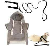 Ferret Clothes - Caliente Soft Small Animal Sweater with Harness, Hamster Outfits for Ferrets | c0zy Pet Clothes for Bunny Squirrels Chinchilla Chihuahua | Soft Animal Sweater for Home Travel Outdoor