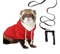 Ferret Hoodie Clothes - Ergonomic Hoodie Costume - Ferret Harness Set - for Outdoor Walking Hamster Chinchilla Rabbits Puppy Kitten Bunny