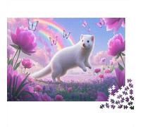 Ferret Puzzles Imposible,desafío para Adultos Campo de Flores Sueños Juego Educativo 1000 Piezas Obra De Arte De Juego De para Adultos Y Niños 1000pcs (75x50cm)
