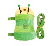 Ferret Traction Rope, Bunny Walking Harness, Caterpillar Vest Strap, Adjustable Breathable Design, Soft Padded for Outdoor Travel Camping with Small Pets, Green/Purple