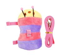 Ferret Traction Rope, Bunny Walking Vest Harness, Soft Caterpillar-Style Adjustable Vest, Lightweight Breathable Pet Gear, for Small Animals Outdoor Travel Camping Raccoon, 13-20 cm Green Purple