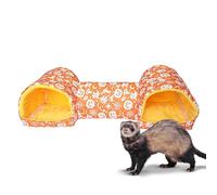 Ferret Tunnel, Halloween Interactive Cage Accessory, Small Animal Play Tube with Sleeping Bed, Ideal for Chinchillas, Hamsters, Hedgehogs, Squirrels, Pets, Indoor Holiday Use, 51x17x15cm