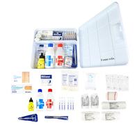 Ferretelix® Botiquin armario de pared con dotacion 280 mm x 250 mm x 100 mm equipado con varios artículos para realizar las primeras curas en caso de emergencia, Botiquín de primeros auxilios