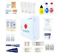 Ferretelix® Botiquin armario de pared con dotacion 280 mm x 250 mm x 100 mm equipado con varios artículos para realizar las primeras curas en caso de emergencia, Botiquín de primeros auxilios