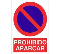 Ferretelix® Cartel Señal “Prohibido Aparcar” en PVC - 40x30 cm - Espesor 1 mm - Resistente y Fácil de Instalar - Señal de Estacionamiento Prohibido para Garaje, Comunidad o Parking