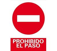 FERRETELIX® Cartel señal PVC 40 cm x 30 cm - Prohibido el Paso - Espesor 1 mm - Señalización de Seguridad