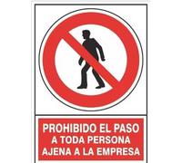 FERRETELIX® Cartel Señal PVC 40 CMx 30 CM PROHIBIDO EL PASO A TODA PERSONA AJENA A LA EMPRESA