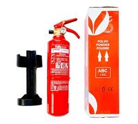 Ferretelix® Extintor 1 kg Polvo ABC con Soporte - Eficacia 5A 21B C | Ideal para Coche, Caravana, Cocina y Hogar | Fabricación 2025