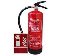FERRETELIX® Extintor ALTA EFICACIA 6kg ABC Homologado 34A 233B incluye soporte de pared + base de pvc + señal fotoluminiscente A4 21x30 FABRICADO EN EL 2026 FABRICADO EN ESPAÑA