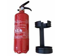 FERRETELIX® Extintor de Polvo ABC 2 kg - Homologado CE - Incluye Soporte de Montaje - Alta Eficacia y Seguridad - Fabricado en 2025