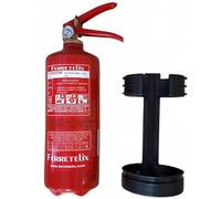 Ferretelix® Extintor de Polvo ABC 2 kg | Homologado CE | Incluye Soporte de Montaje | Uso Doméstico, Vehículos, Oficinas y Comercios (Peso total 3 kg)