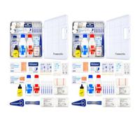 Ferretelix® Pack de 2 Botiquin armario de pared con dotacion 280 mm x 250 mm x 100 mm equipado con varios artículos para realizar las primeras curas en caso de emergencia