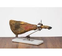 FERRETERIA LEPANTO Jamonero Basculante Giratorio, Future Soporte jamonero con Base Color Negro para Jamones y Paletillas (Fibra Blanca)