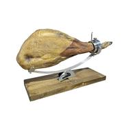 FERRETERIA LEPANTO Jamonero Profesional de Acero Inoxidable con Base de Madera | Soporte jamonero para Jamón y Paletilla | Sistema Basculante y Giratorio para un Corte Preciso (Sin Set)