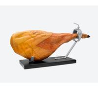 FERRETERIA LEPANTO Jamonero Profesional de Acero Inoxidable con Base de Madera | Soporte jamonero para Jamón y Paletilla | Sistema Basculante y Giratorio para un Corte Preciso (Jabugo Fijo)