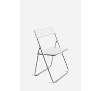 FERRETERIA LEPANTO Silla Plegable de Aluminio - Asiento Auxiliar para el Hogar - Ideal para Cocina, Comedor, Salón, Dormitorio (Blanca)