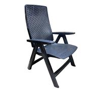 FERRETERIA LEPANTO Silla Plegable Multi-Posiciones, Muy Ligera y Resistente, Ideal para Jardín, Piscina o Terraza (Antracita)