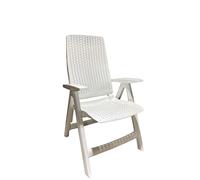 FERRETERIA LEPANTO Silla Plegable Multi-Posiciones, Muy Ligera y Resistente, Ideal para Jardín, Piscina o Terraza (White)