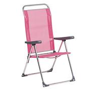 FERRETERIA LEPANTO Silla Plegable Playa 5 Posiciones, Tumbona Plegable 5 Posiciones Playa, Silla Plegable Aluminio (Rosa)