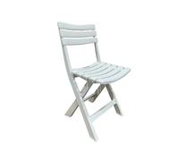 FERRETERIA LEPANTO Silla Plegable, Silla de Resina Plegable para terraza, jardín y Balcones, Asientos Plegables de Resina imitación Madera 77x41cm. (1 Silla Blanca)