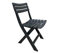 FERRETERIA LEPANTO Silla Plegable, Silla de Resina Plegable para terraza, jardín y Balcones, Asientos Plegables de Resina imitación Madera 77x41cm. (1 Silla Antracita)