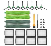 FERRGIA Accesorios Para IRobot Roomba i3 i7 E6 E5 J7, 2 Cepillos de Goma, 6Filtros, 6 Cepillos laterales Negros, 6 Tornillos, un Destornillador y Cepillo de limpieza.
