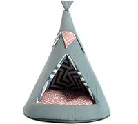 Ferribiella - Caseta cerrada, para perros o gatos, 42 x 52 cm, gris y rosa, fabricada en Italia