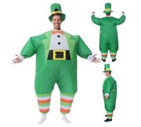 Ferricult Disfraz de duende, divertido disfraz inflable con sombrero, accesorios del día de San Patricio para adultos, hombres