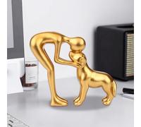 Ferricult Figuras de Perro Estatua Moderna de Resina Humana y Perro para Oficina, Sala de Estar, Dormitorio, Estante de 7, 3 x 1, 1 x 7, Pulgadas, Estatua, Figuras
