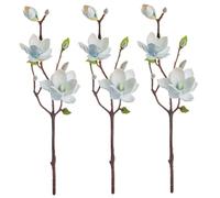 Ferricult Flores de Magnolia Artificiales, 3 Piezas, 20 Tallos de Magnolia Flexibles realistas para florero Alto, hogar, Oficina, Fiesta de Bodas, decoración de Mesa, Flores Artificiales