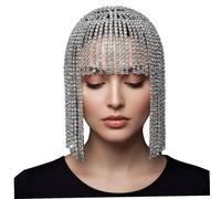 Ferricult Tocado de diamantes de imitación plateado de la década de 1920 con detalles de cristal para fiestas y bodas, decoración del hogar