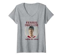 Ferris Bueller's Day Off Cameron You're My Hero Striped Camiseta Cuello V